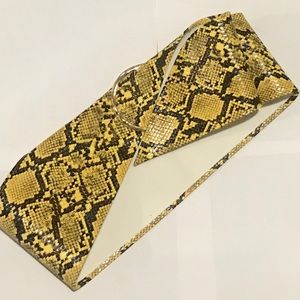 Wide yellow snakeskin belt
